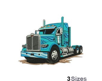 Semi Truck - Machine Embroidery Design - 3 Sizes