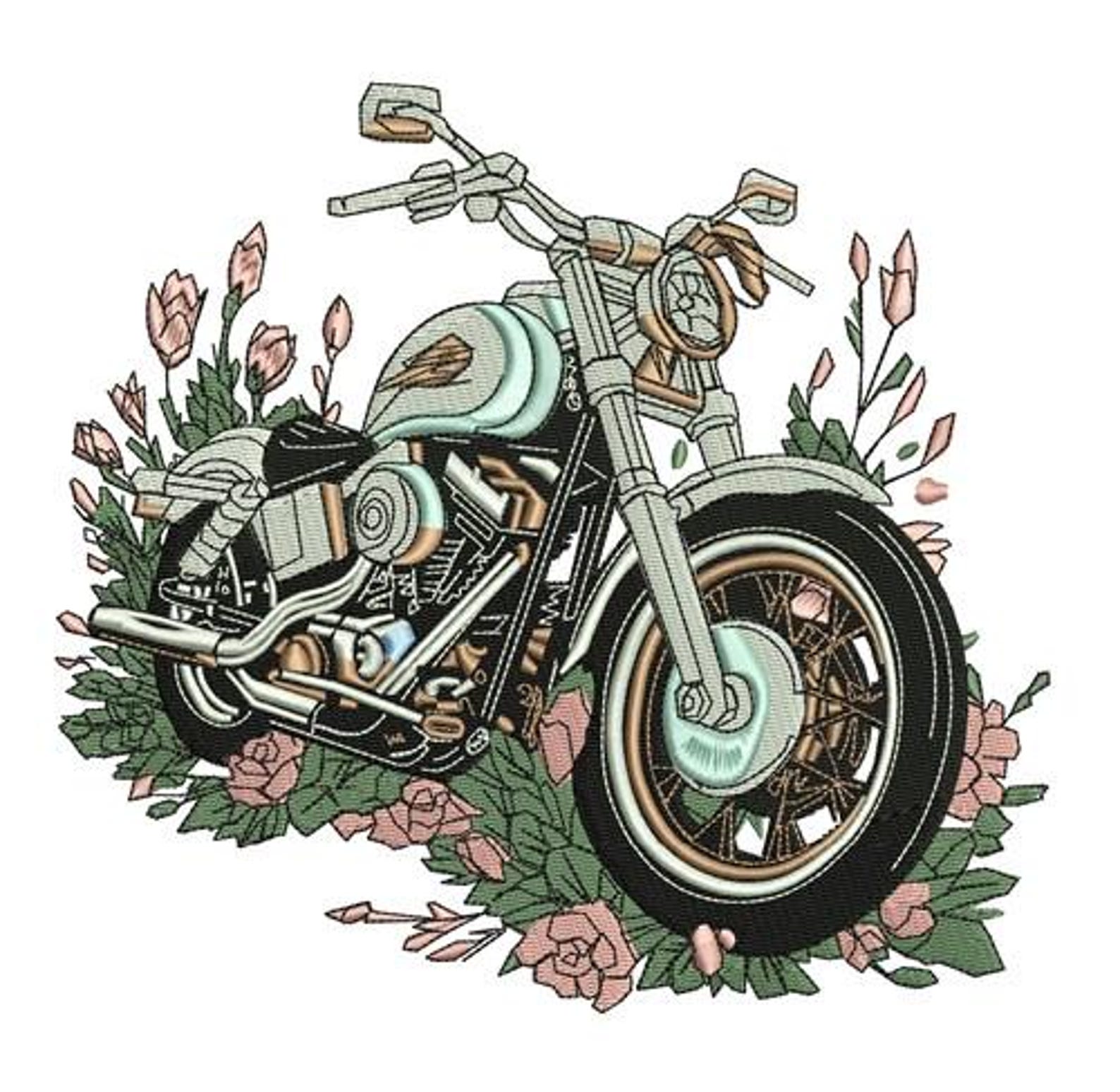 Cruiser Patterns Motorcycle (11 Designs) - Machine Embroidery Bundle, Dirt Bike, Cruiser ...