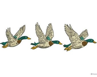 Mallard Ducks - Machine Embroidery Design - 3 Sizes