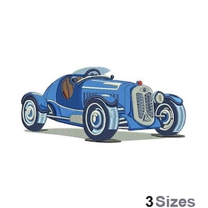 Vintage Race Car - Machine Embroidery Design - 3 Sizes