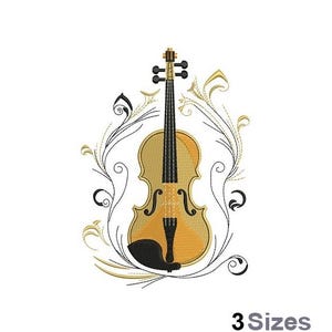 Fiol - Maskinbroderidesign - 3 storlekar