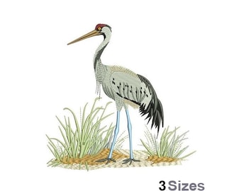 Heron - Machine Embroidery Design - 3 Sizes, Great Blue Heron in Swamp ...