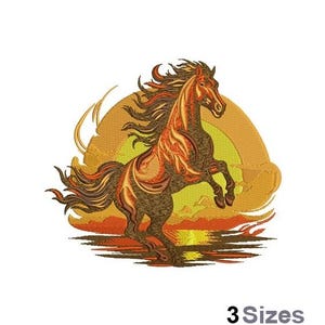 Sunset Horse - Machine Embroidery Design - 3 Sizes