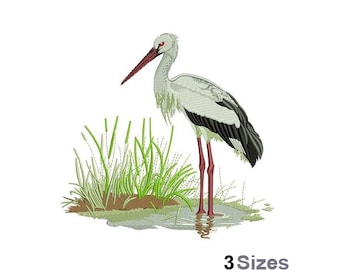 Heron - Machine Embroidery Design - 3 Sizes, Great Blue Heron ...
