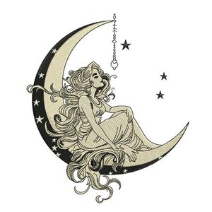 Celestial Beauty (11 Designs) - Machine Embroidery Bundle, Moon Fairy ...
