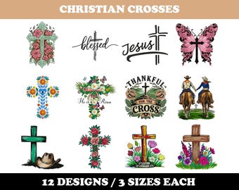 Christian Crosses (12 Designs) - Machine Embroidery Bundle