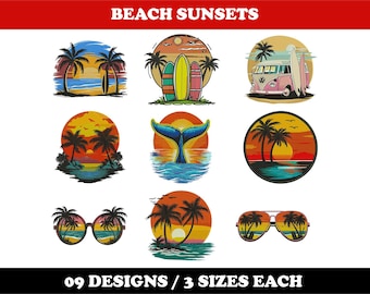 Beach Sunsets (9 Designs) - Machine Embroidery Bundle
