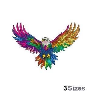 Vibrant Eagle - Machine Embroidery Design - 3 Sizes