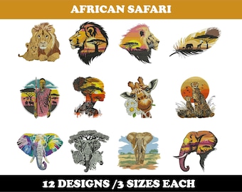 African Safari (12 Designs) - Machine Embroidery Bundle
