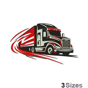 Semi Truck - Machine Embroidery Design - 3 Sizes