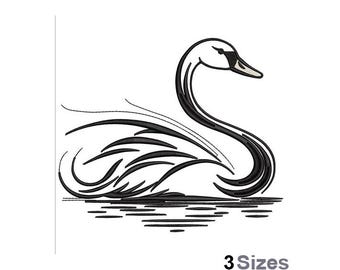 [Swan]オーダーページ Swan Outline - Machine Embroidery Design - Etsy