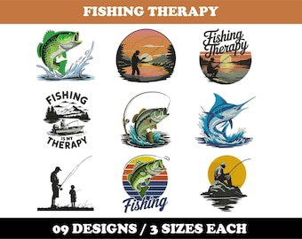 Fishing Therapy (9 Designs) - Machine Embroidery Bundle