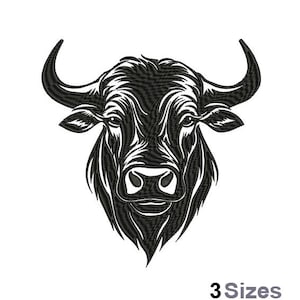 Bull Head - Machine Embroidery Design - 3 Sizes