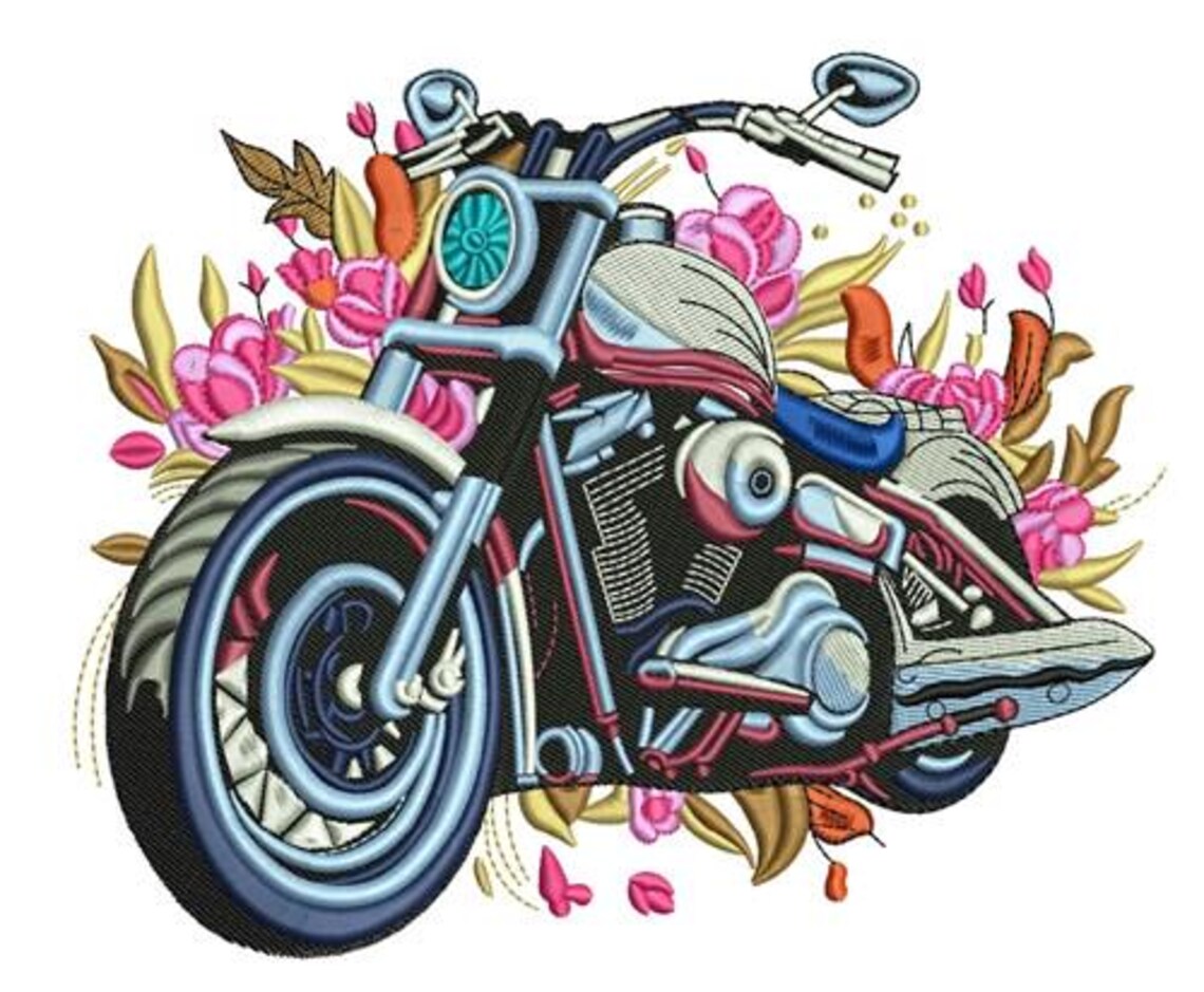 Cruiser Patterns Motorcycle (11 Designs) - Machine Embroidery Bundle, Dirt Bike, Cruiser ...