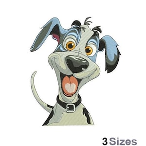 Happy Dog - Machine Embroidery Design - 3 Sizes