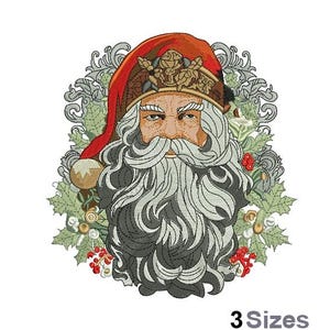 Santa Head - Machine Embroidery Design - 3 Sizes