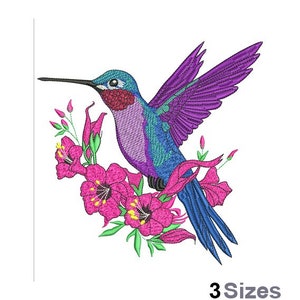 Hummingbird - Machine Embroidery Design - 3 Sizes