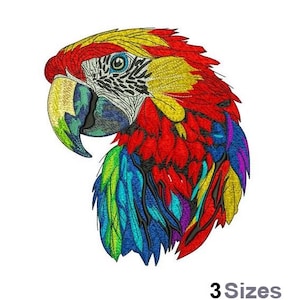 Colorful Parrot - Machine Embroidery Design - 3 Sizes