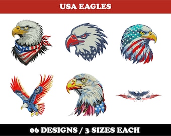 USA Eagles (6 Designs) - Machine Embroidery Bundle