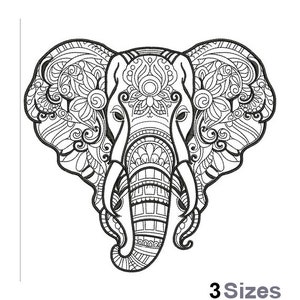 Mandala Elephant Head - Machine Embroidery Design - 3 Sizes