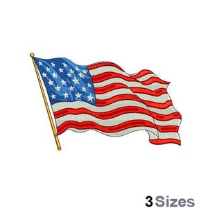 American Flag - Machine Embroidery Design - 3 Sizes, USA flag Embroidery