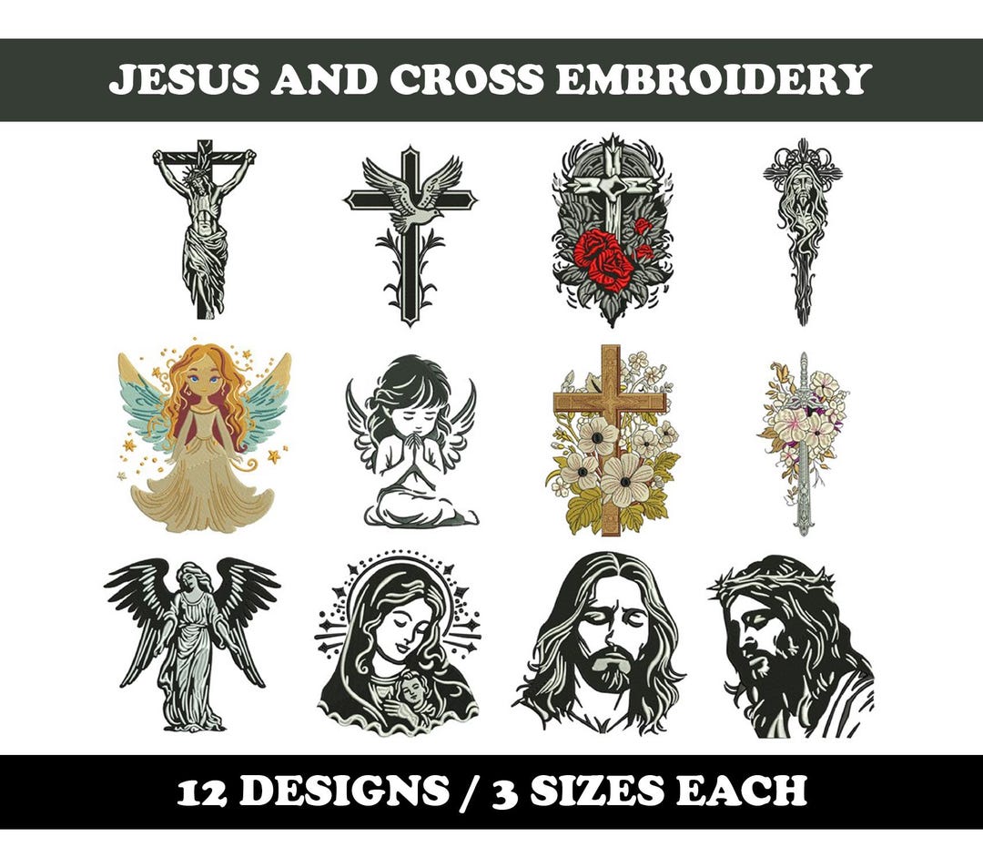 Christian Elements (12 Designs) - Machine Embroidery Bundle - Etsy