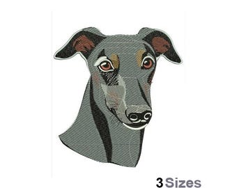 Greyhound Dog - Machine Embroidery Design - 3 Sizes