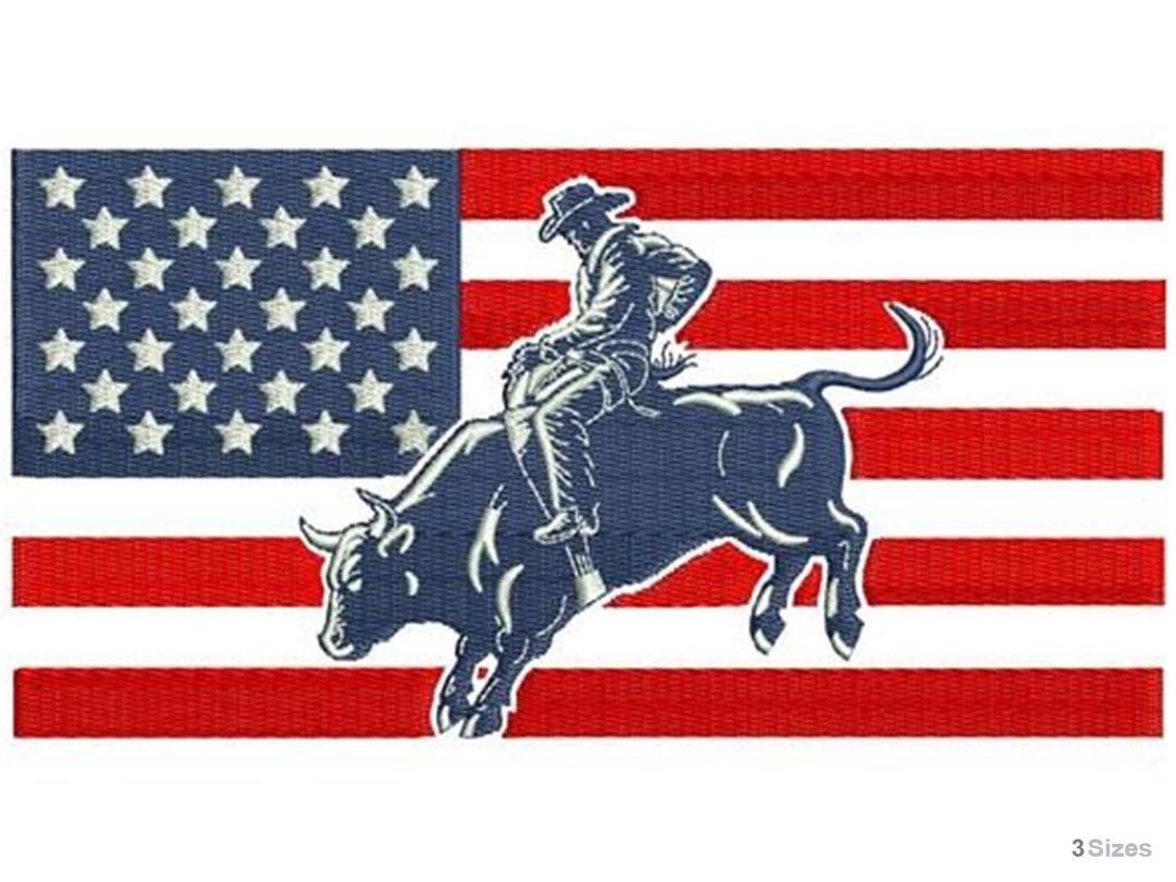Gravire Rodeo Machine American Rodeo - Machine Embroidery Design - 3 Sizes, Cowboy Pattern - Etsy