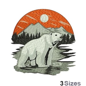 Arctic Bear - Machine Embroidery Design - 3 Sizes