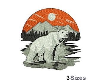 Arctic Bear - Machine Embroidery Design - 3 Sizes