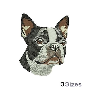 Boston Terrier - Machine Embroidery Design - 3 Sizes