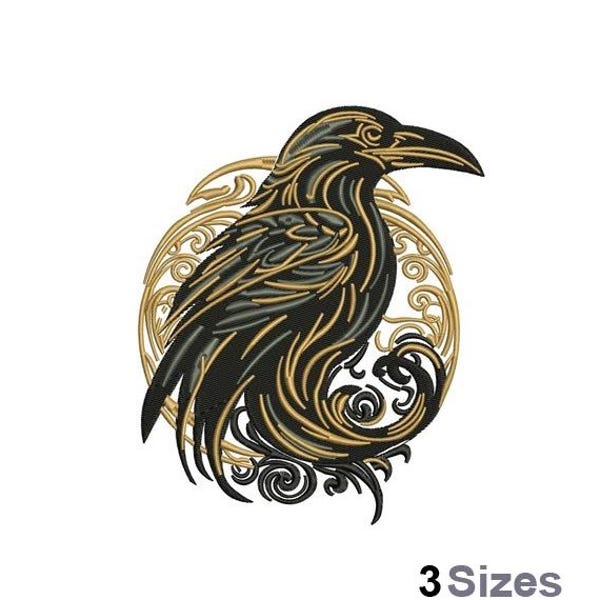 Raven - Machine Embroidery Design - 3 Sizes