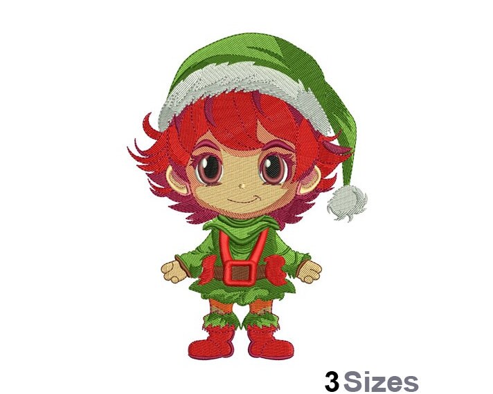 Christmas Elf Machine Embroidery Design 3 Sizes - Etsy