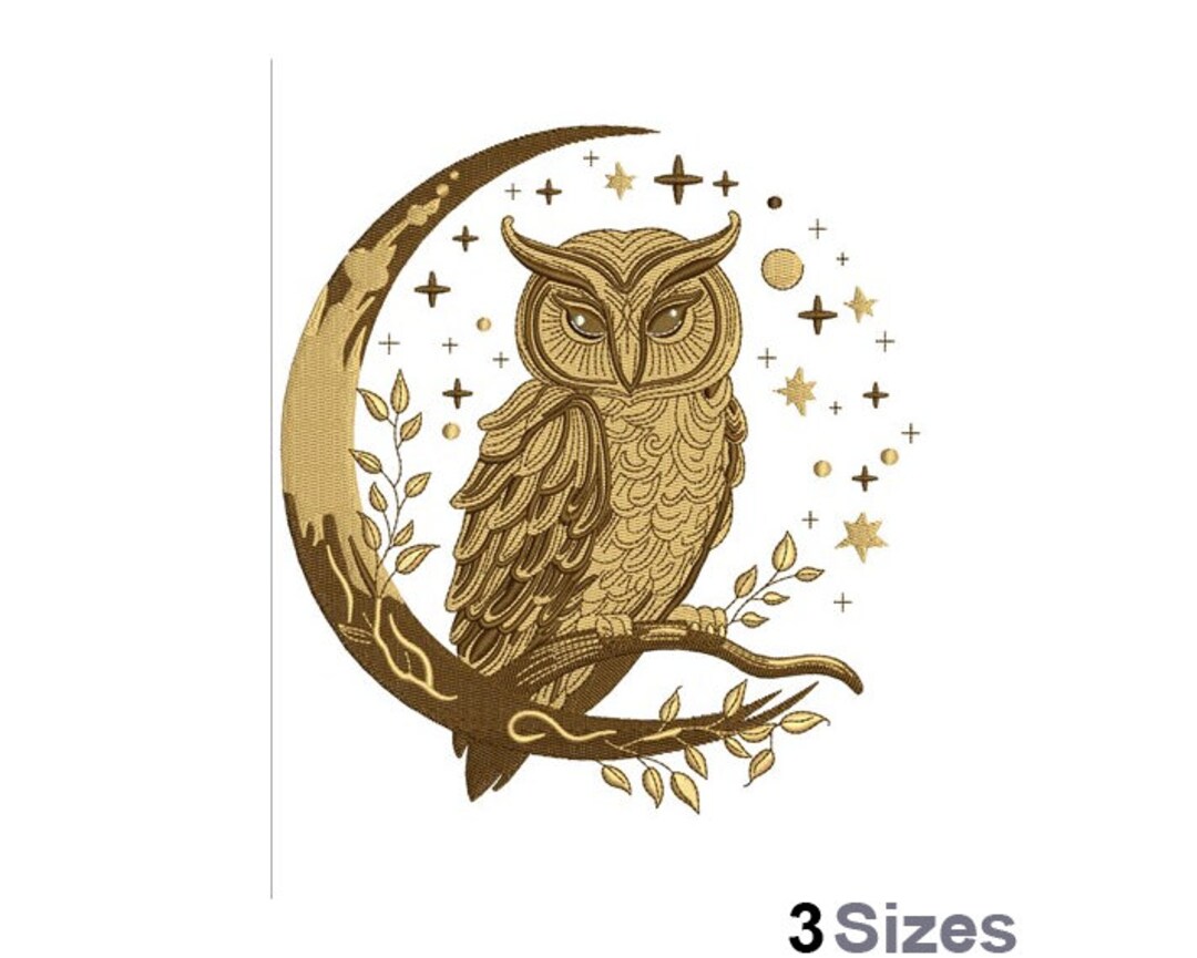 Night Owl - Machine Embroidery Design - 3 Sizes - Etsy