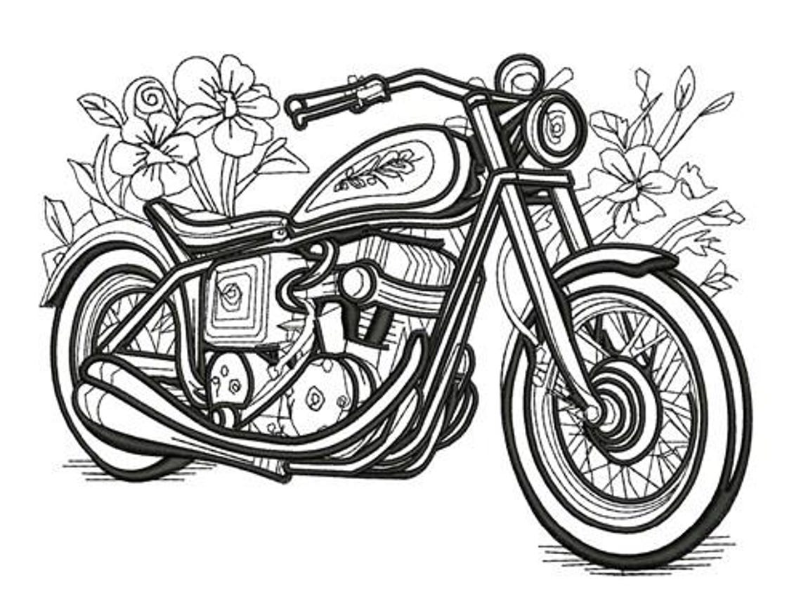 Cruiser Patterns Motorcycle (11 Designs) - Machine Embroidery Bundle, Dirt Bike, Cruiser ...