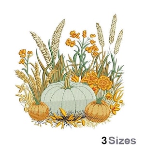 Fall Pumpkin Patch - Machine Embroidery Design - 3 Sizes