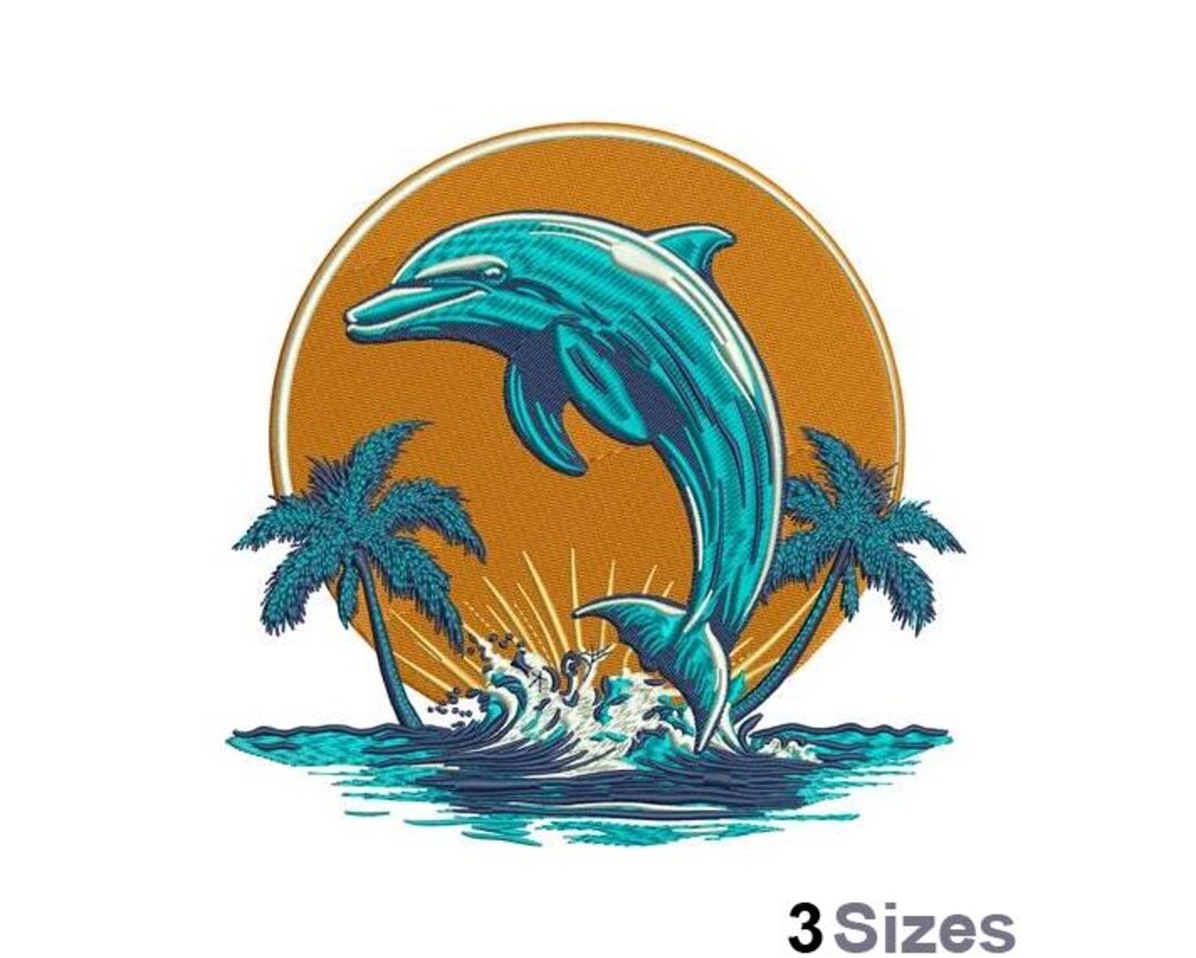 Leaping Dolphins - Machine Embroidery Design - 3 Sizes - Etsy