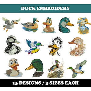 Duck (13 Designs) - Machine Embroidery Bundle, Hunting, Mallard duck, Wood duck patterns