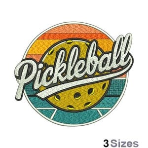 Pickleball   - Machine Embroidery Design - 3 Sizes