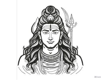 Lord Shiva - Machine Embroidery Design - 3 Sizes