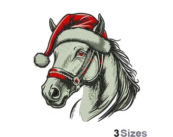 Christmas Horse - Machine Embroidery Design - 3 Sizes