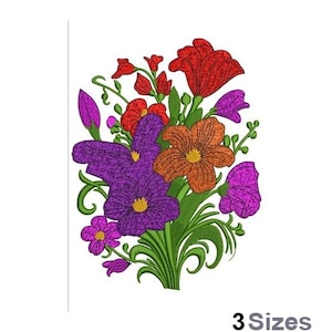 Flower Bouquet - Machine Embroidery Design - 3 Sizes - Etsy