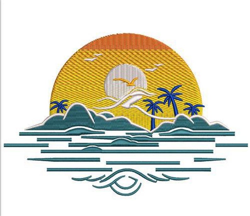 Beach (9 Designs) - Machine Embroidery Bundle, Sunny Beach, Summer ...