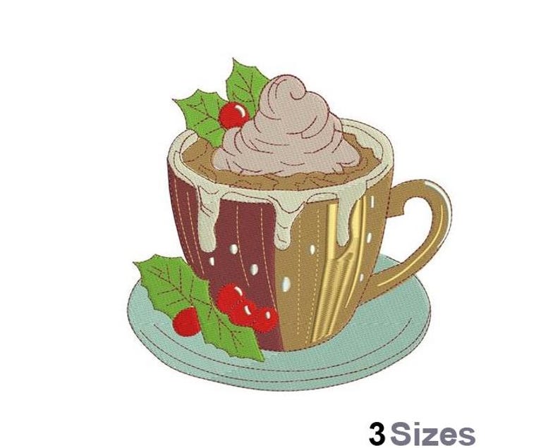 Hot Cocoa Machine Embroidery Design 3 Sizes Etsy
