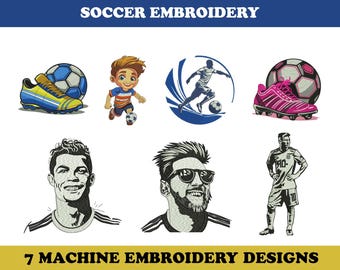 Soccer (7 Designs) - Machine Embroidery Bundle