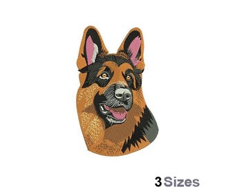 German Shepherd - Machine Embroidery Design - 3 Sizes