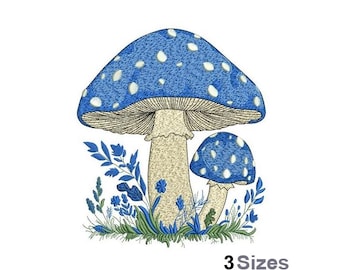 Enchanted Mushrooms - Machine Embroidery Design - 3 Sizes