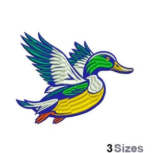 Flying Duck - Machine Embroidery Design - 3 Sizes