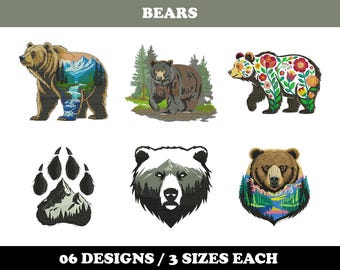 Bears (6 Designs) - Machine Embroidery Bundle