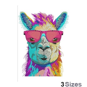 Llama Head - Machine Embroidery Design - 3 Sizes